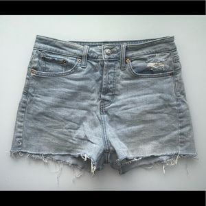 Light blue jean shorts